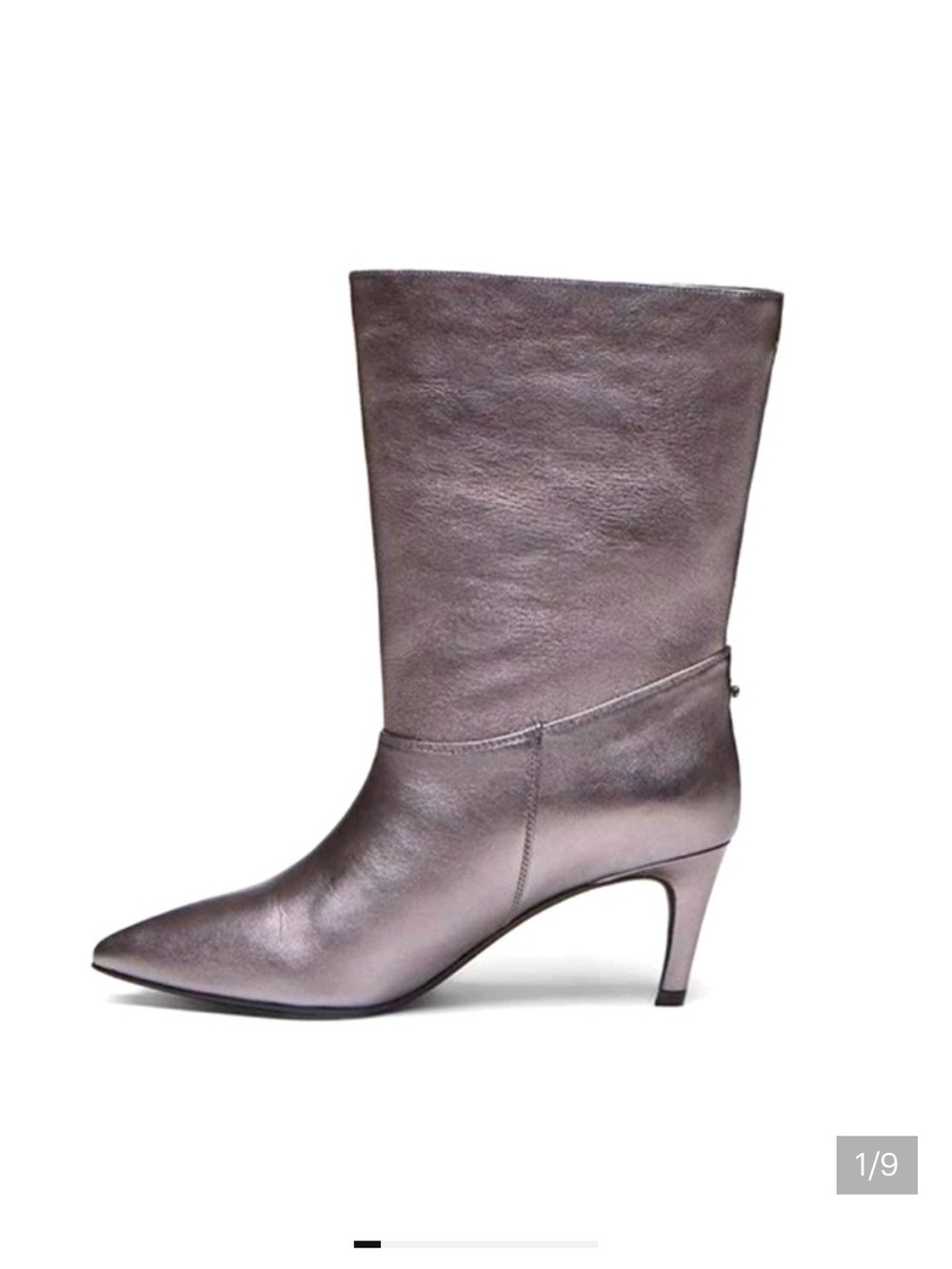 Metallic Silver Mid-Calf Heel Taya Boot